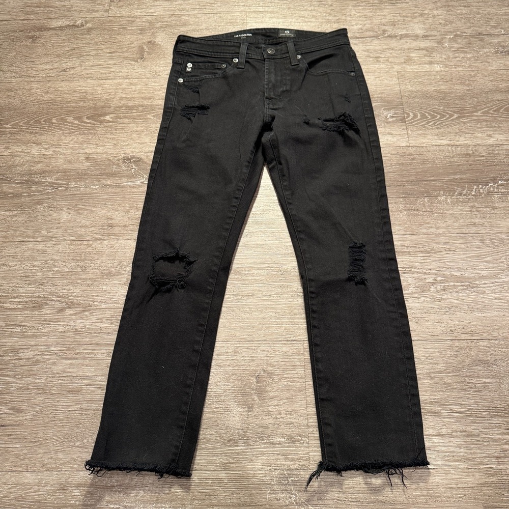 AG Adriano Goldschmied Jeans Womens 28 Black Denim The Stockton Skinny 28x24